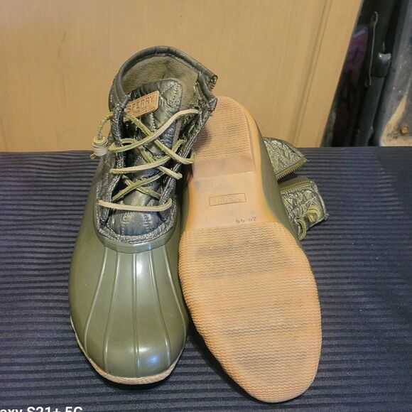 Sperry Womens Saltwater Duck Boots Waterproof Green 8.5 - Picture 5 of 6